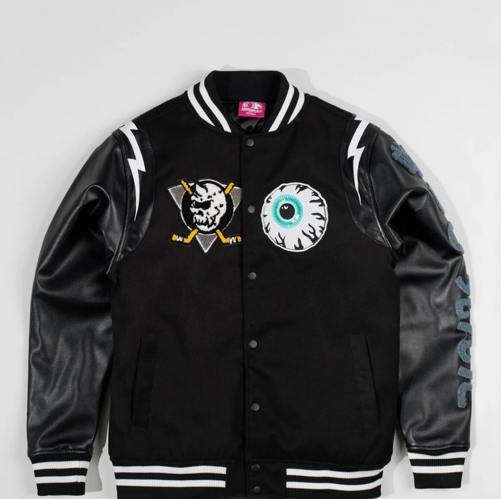 MISHKA Troublemaker Varsity Jacket - Black size Small New